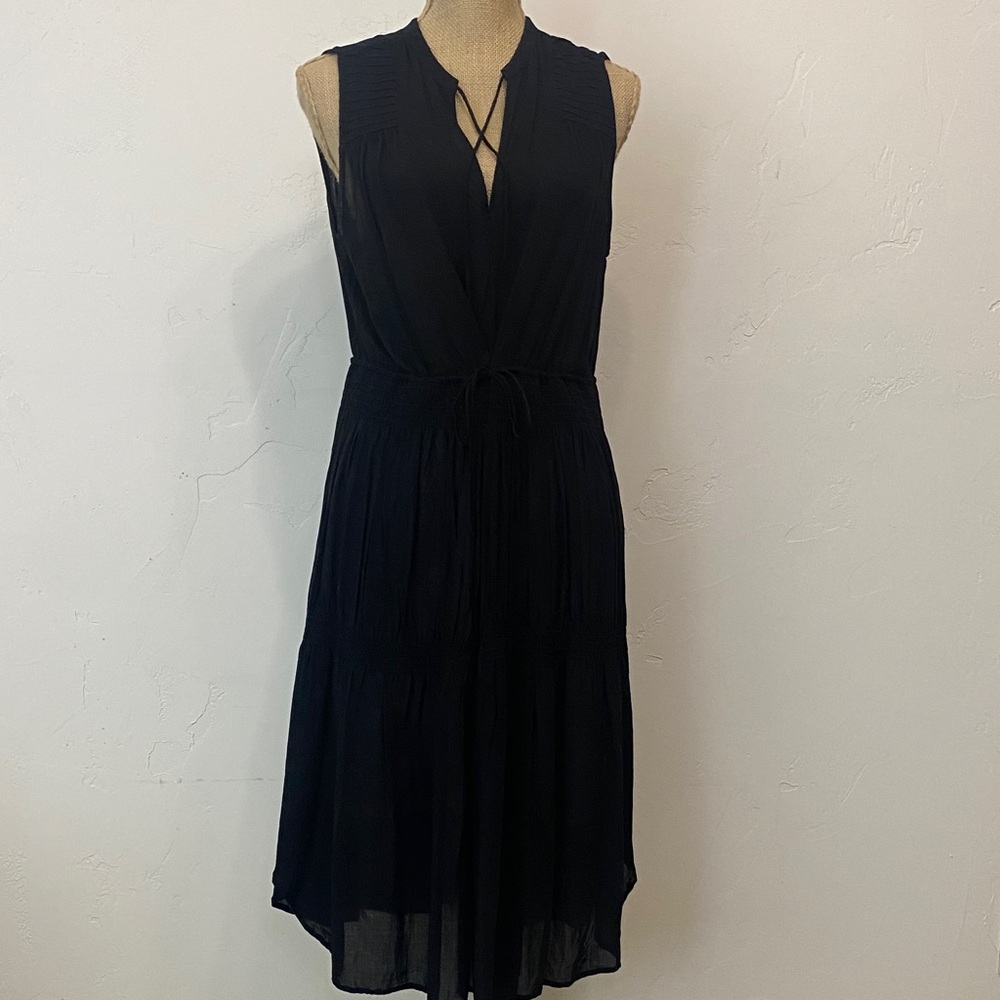 James Perse Black Sleeveless Loose Fit Dress